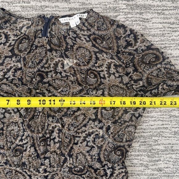 NWT Veronica Beard PALMORA Silk Mini DRESS in MARINE BLUE Gray MULTI Size 8 - Picture 10 of 15